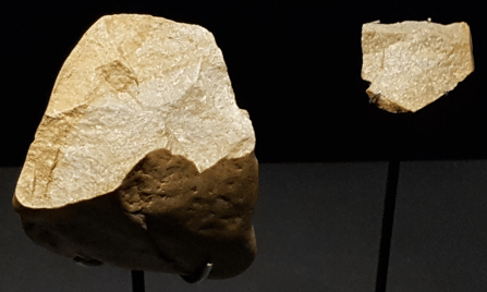 Núcleo y lasca TDW4 Gran Dolina