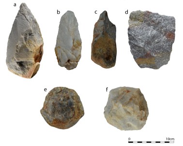 Herramientas líticas de la cueva de Santa Ana