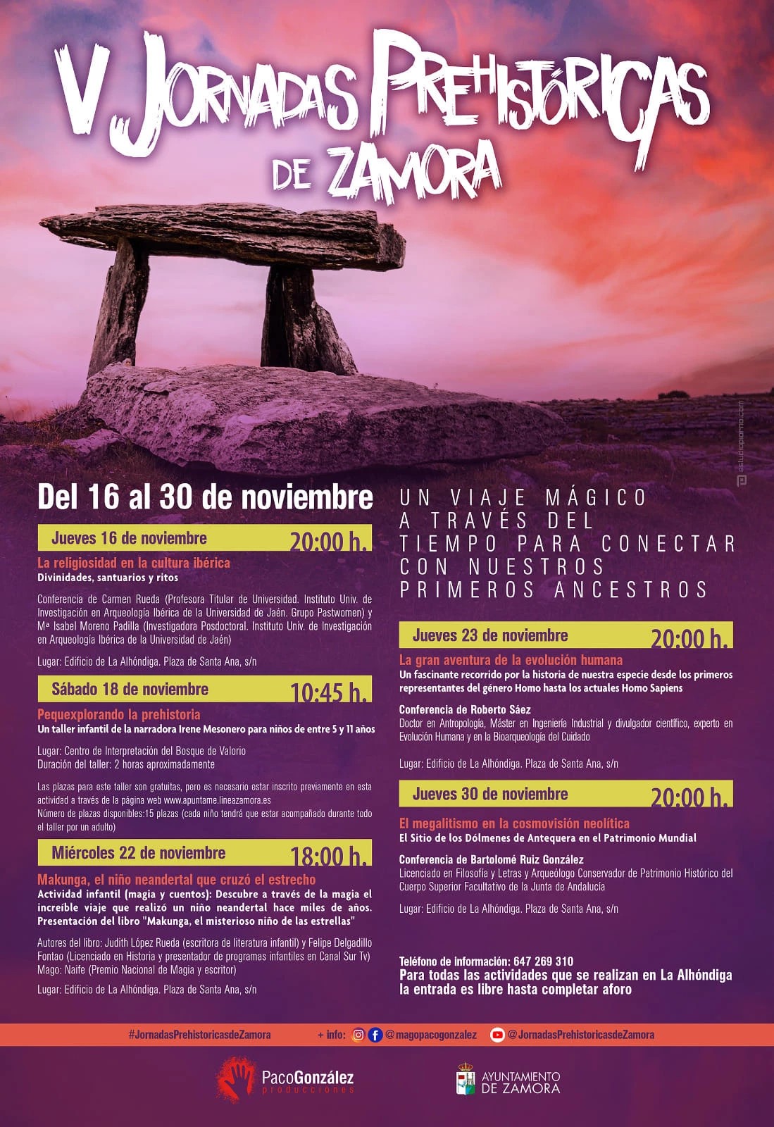 Cartel V Jornadas prehistóricas de Zamora