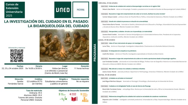 Nuevas fechas del curso «La investigación de los cuidados en el pasado: la bioarqueología del&nbsp;cuidado»